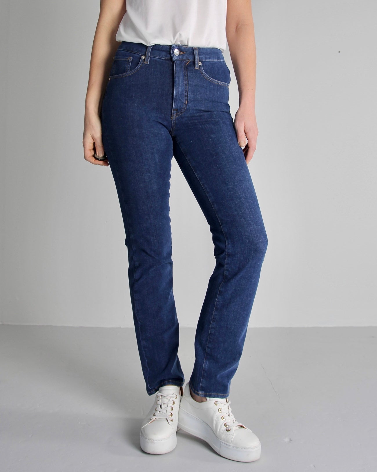 Violet Lake blue Jeans - Dame - Straight leg  - High waist - Stretchy