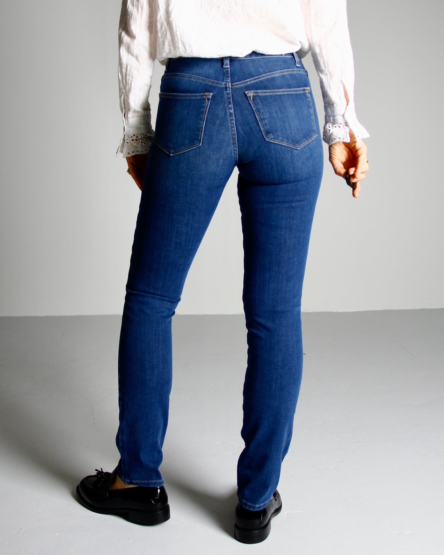 Eben Ocean blue Jeans - Dame - Tailored - High waist - Stretchy