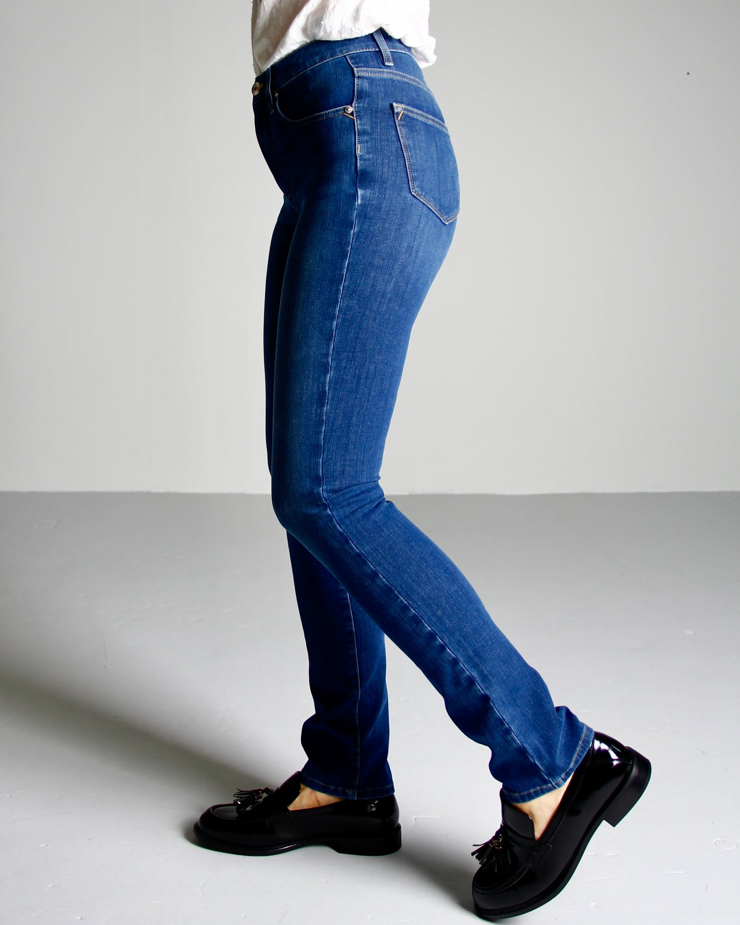 Eben Ocean blue Jeans - Dame - Tailored - High waist - Stretchy