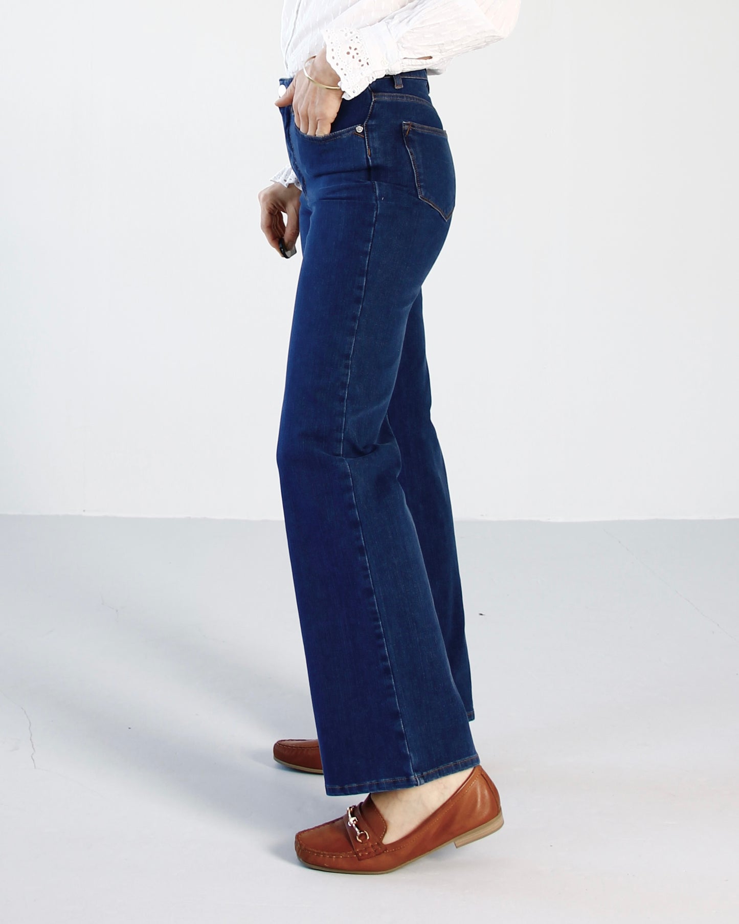 Kommer straks: Stella Lake blue Jeans - Dame - wide leg - High waist - Stretchy