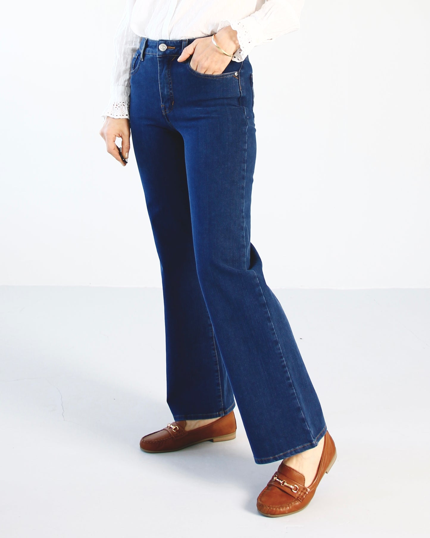 Kommer straks: Stella Lake blue Jeans - Dame - wide leg - High waist - Stretchy