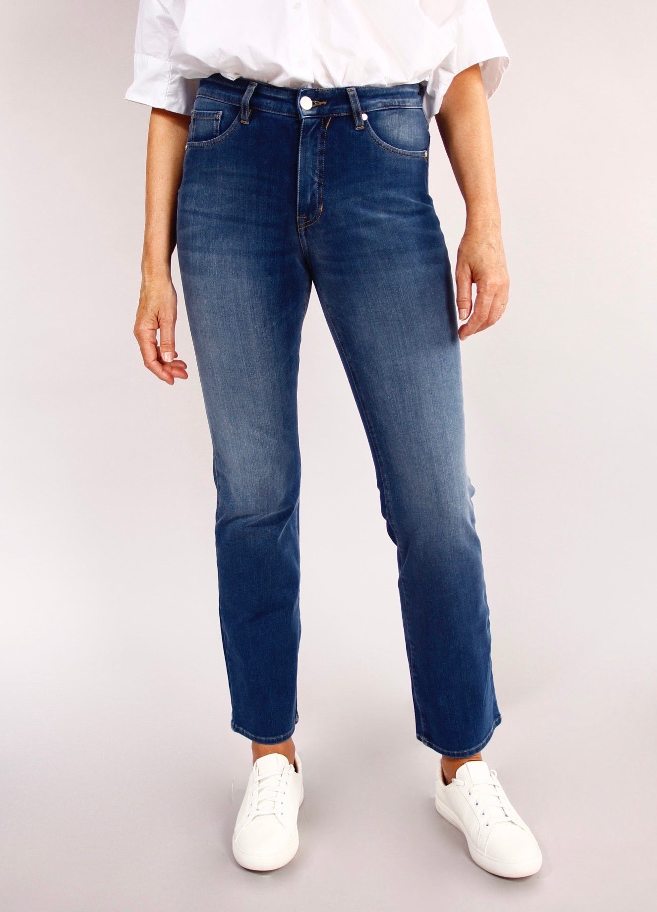 Erica Ocean blue Jeans - Dame - Tailored leg - High waist - Stretchy