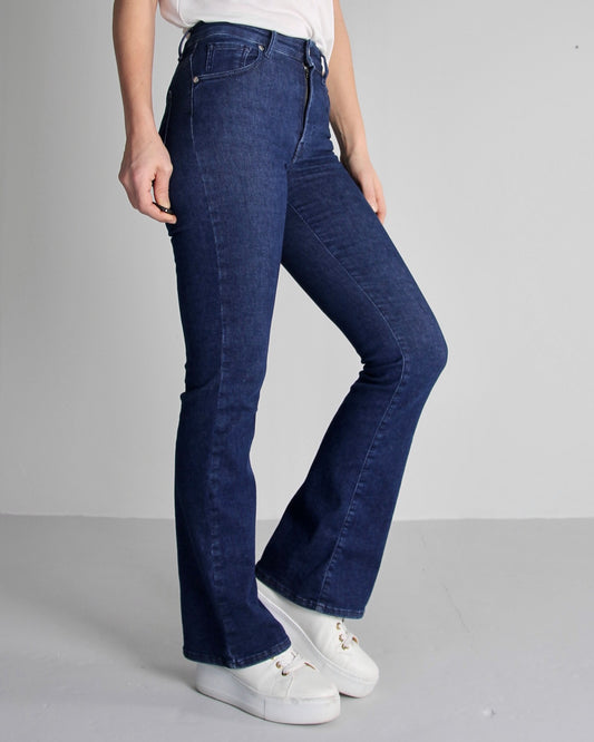 Wesley Greek blue Jeans - Dame - Bootcut - Flare  - High waist - Stretchy