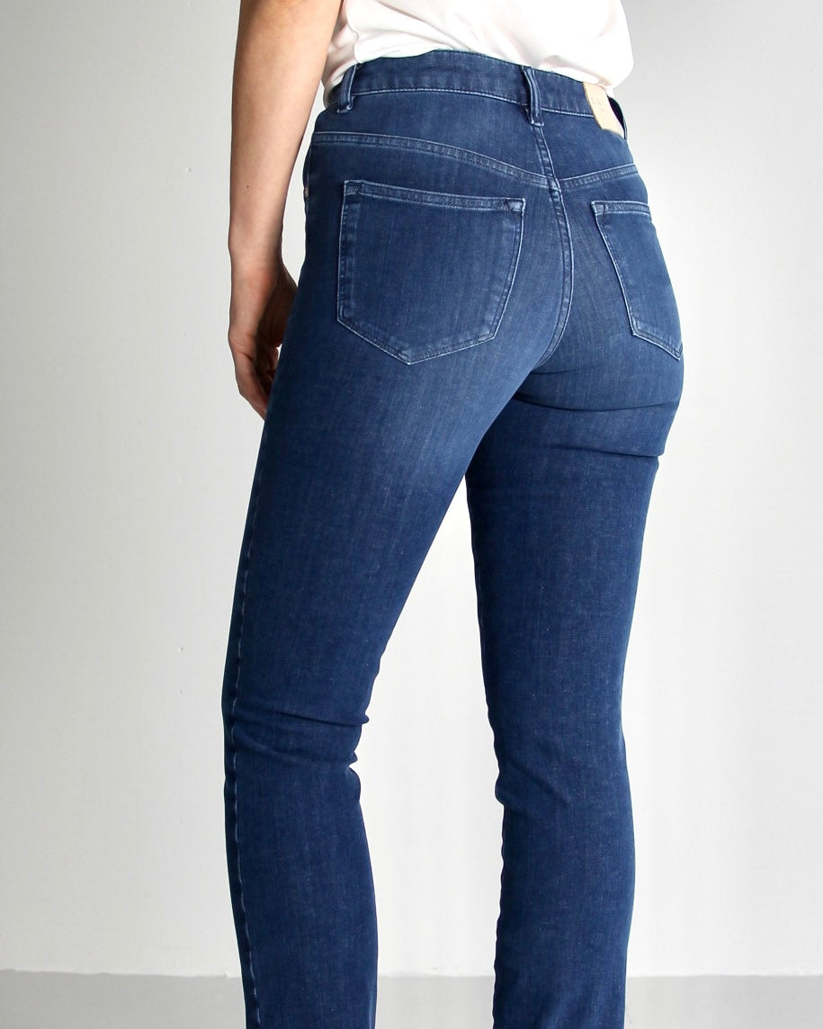 Eben Greek blue Jeans - Dame - Tailored - High waist - Stretchy