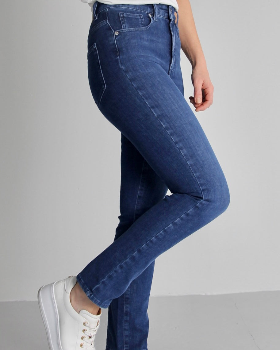 Eben Greek blue Jeans - Dame - Tailored - High waist - Stretchy