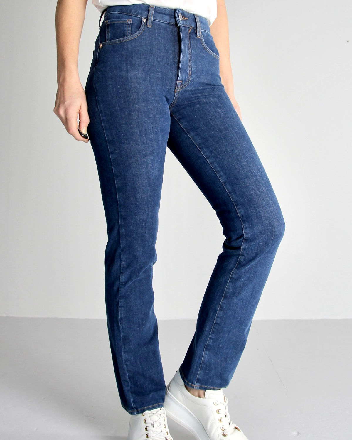 Violet Lake blue Jeans - Dame - Straight leg  - High waist - Stretchy