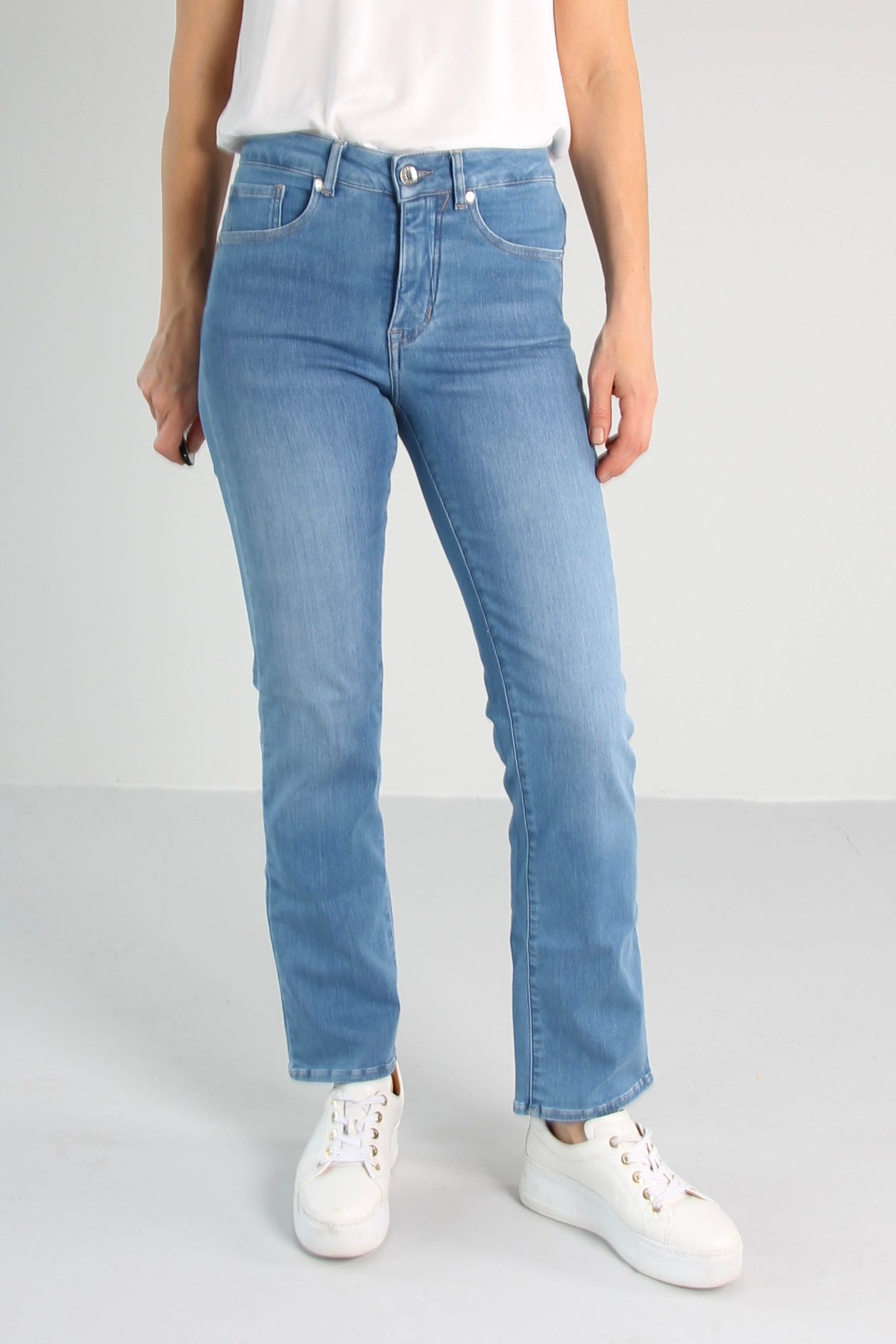 Få igjen - Vally Sea blue Jeans - Dame - Straight  - High waist - Stretchy