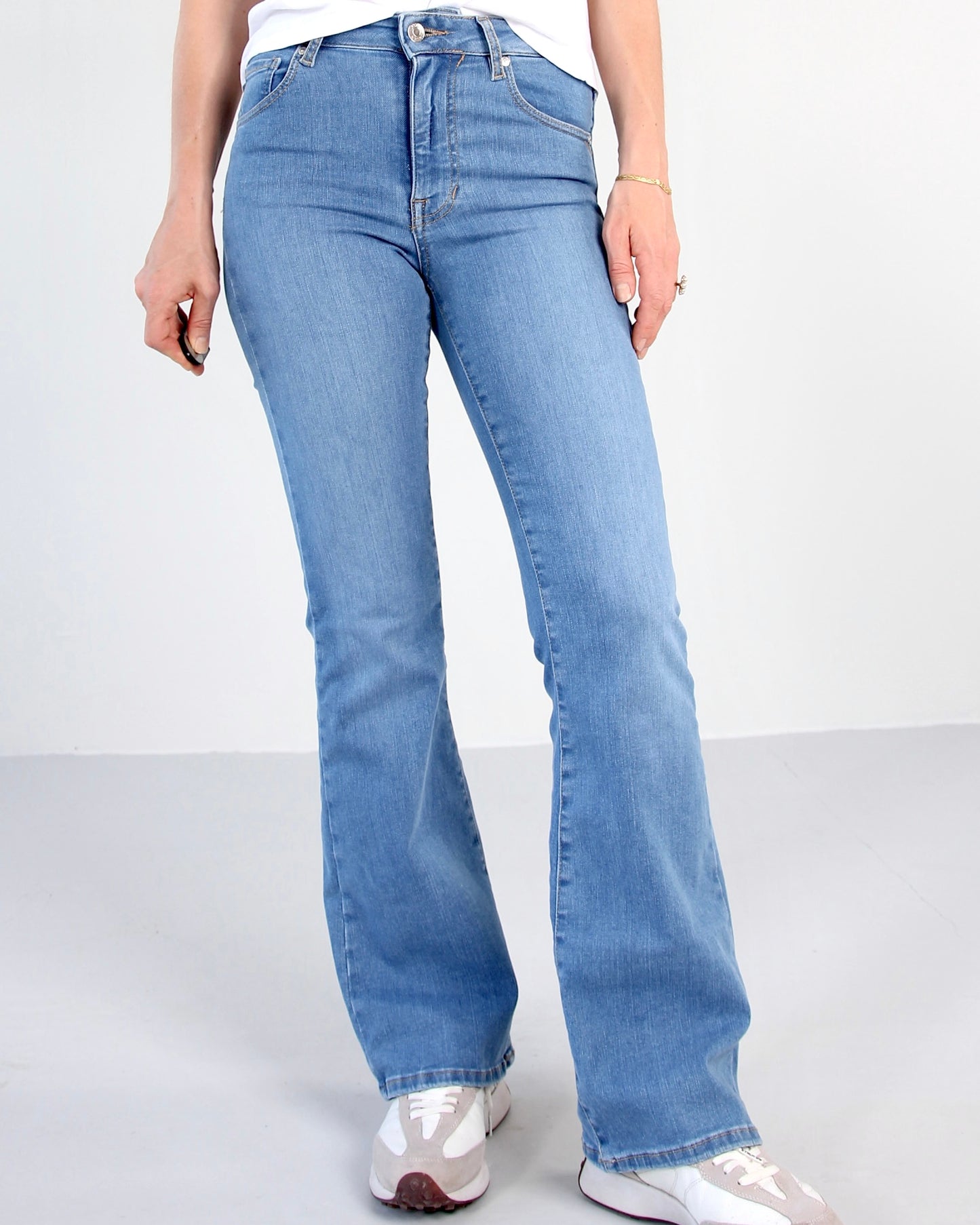 Wesley Riviera blue Jeans - Dame - Bootcut - Flare - High waist - Stretchy