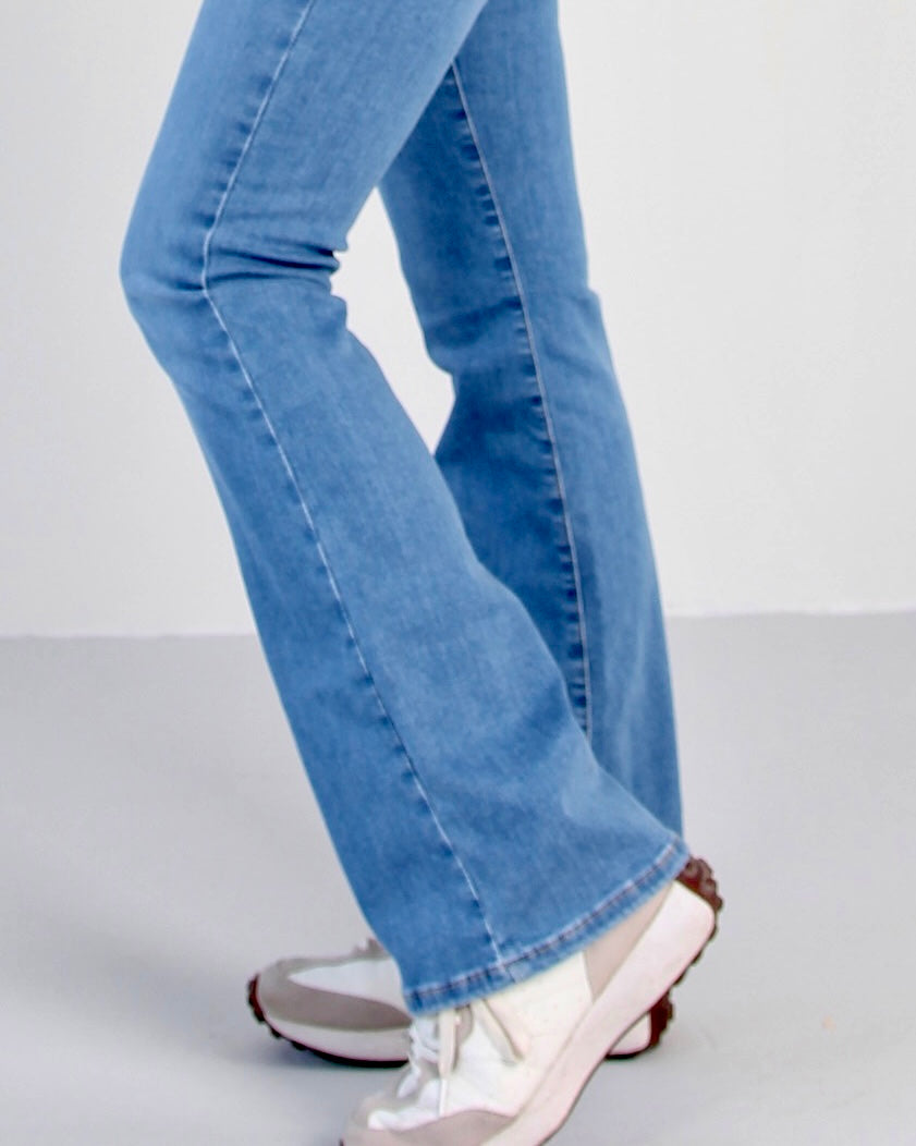 Wesley Riviera blue Jeans - Dame - Bootcut - Flare - High waist - Stretchy