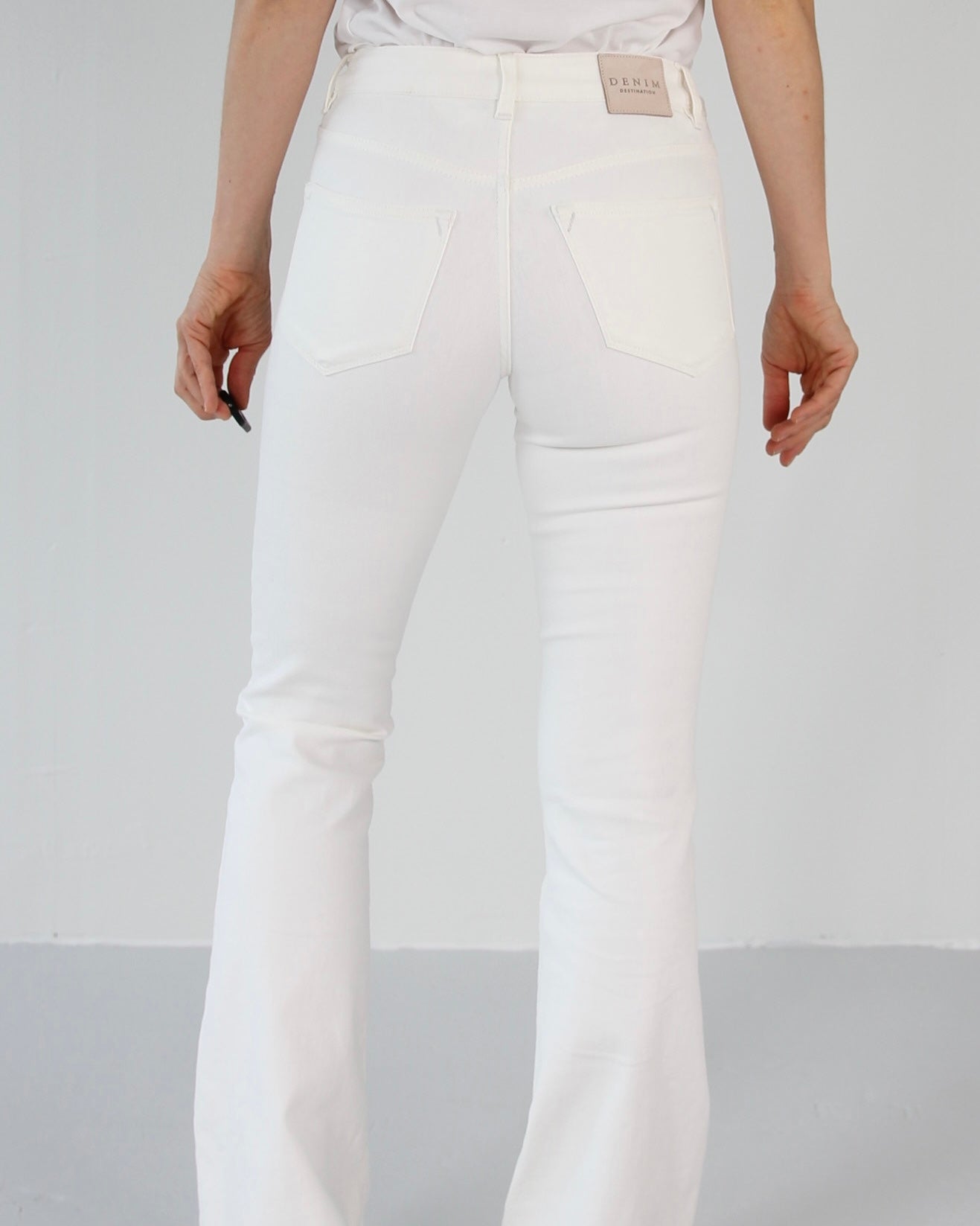 Wesley Soft white Jeans - Dame - Bootcut - Flare - High waist - Stretchy