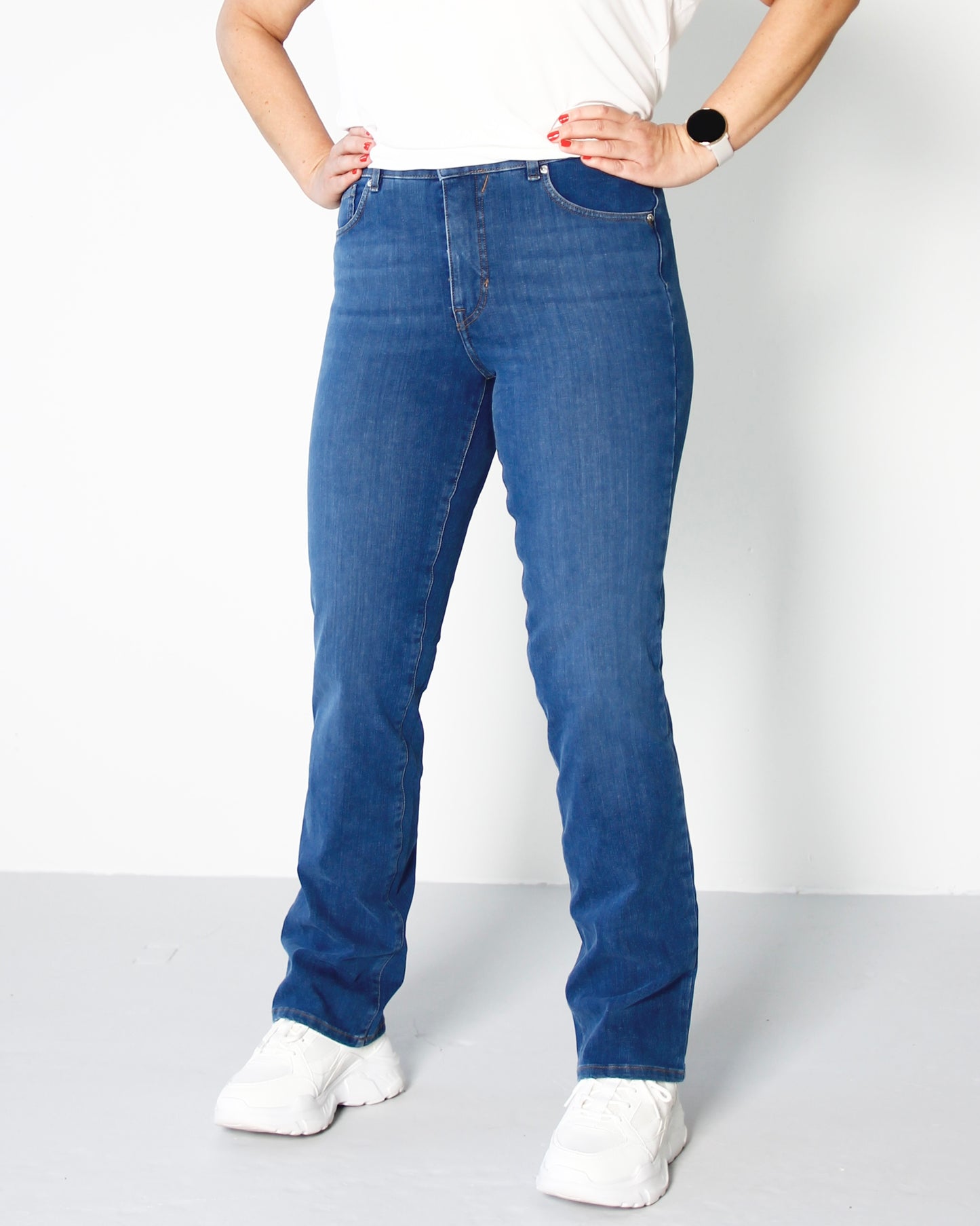 NY: Violet Stone blue Jeans - Dame - Straight leg  - High waist - Stretchy