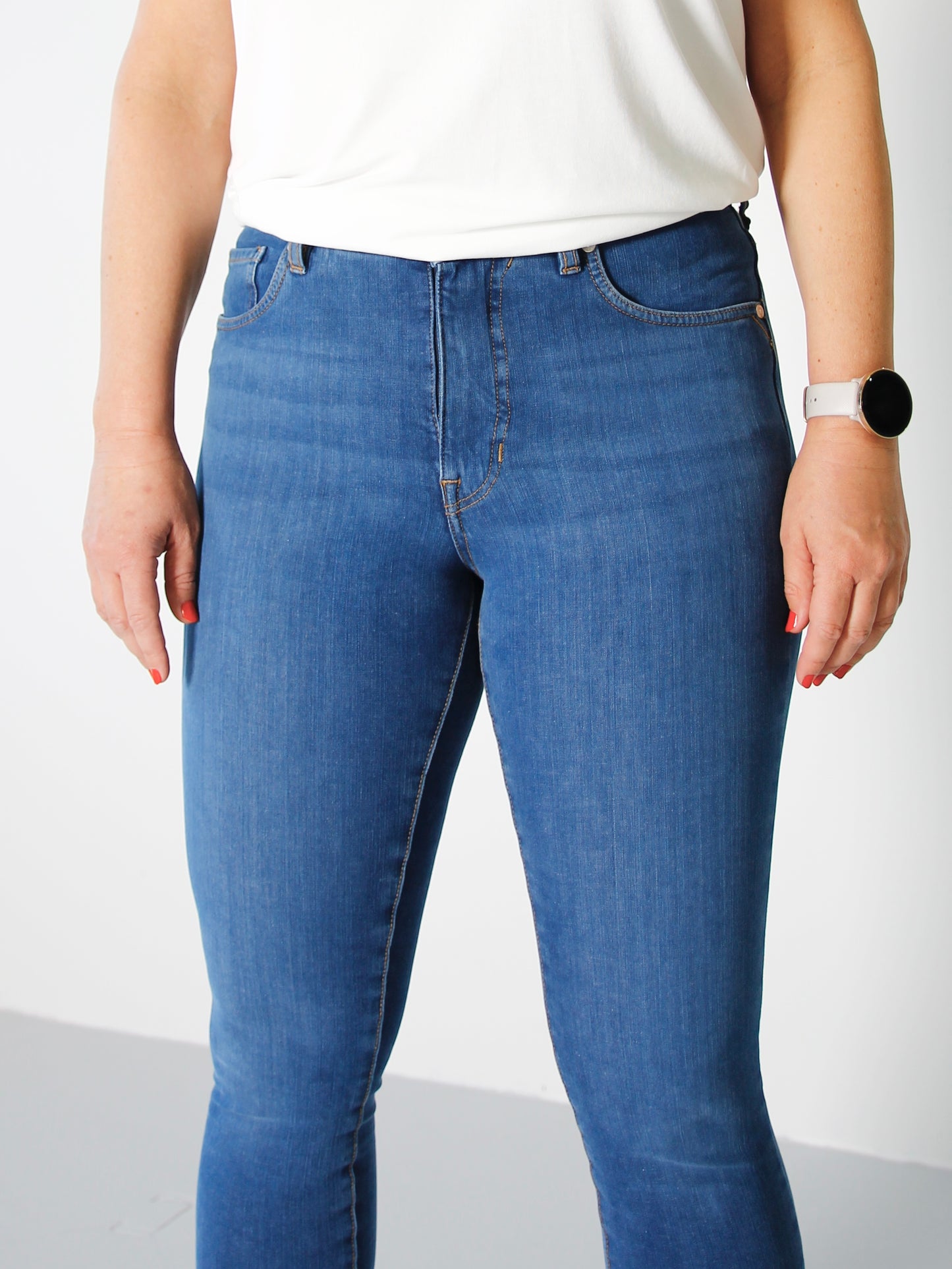NY: Ailin Stone blue Jeans  - Dame - Slim  - High waist - Stretchy