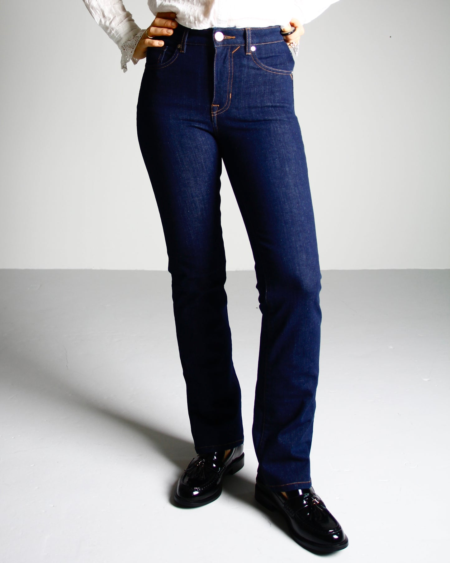 Violet Evening blue Jeans - Dame - Straight leg - High waist - Stretchy