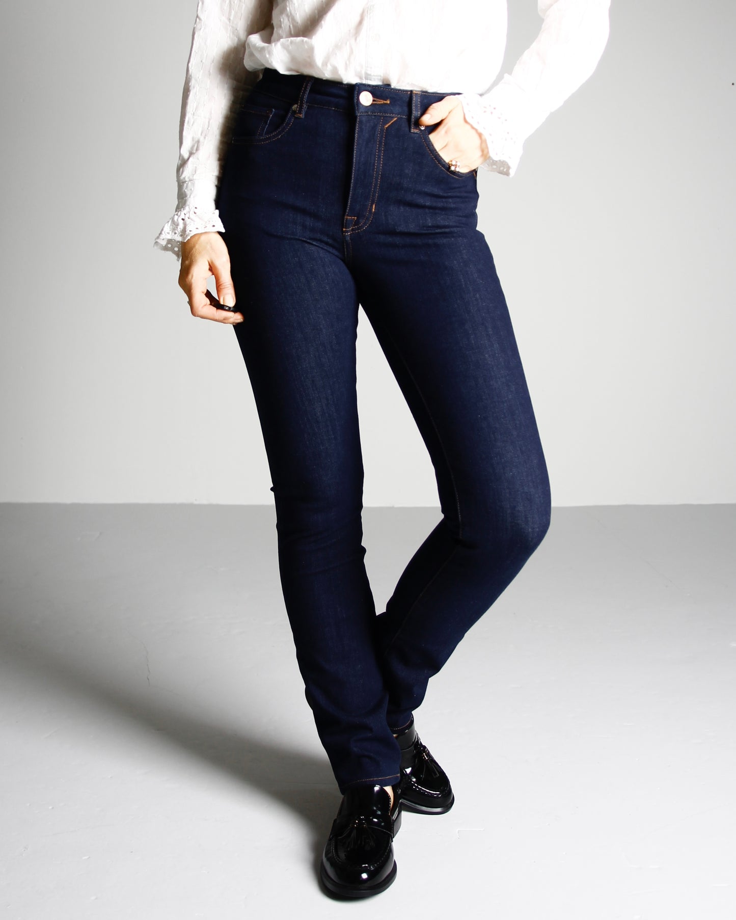 Eben i Evening blue Jeans - Dame - Tailored - High waist - Stretchy