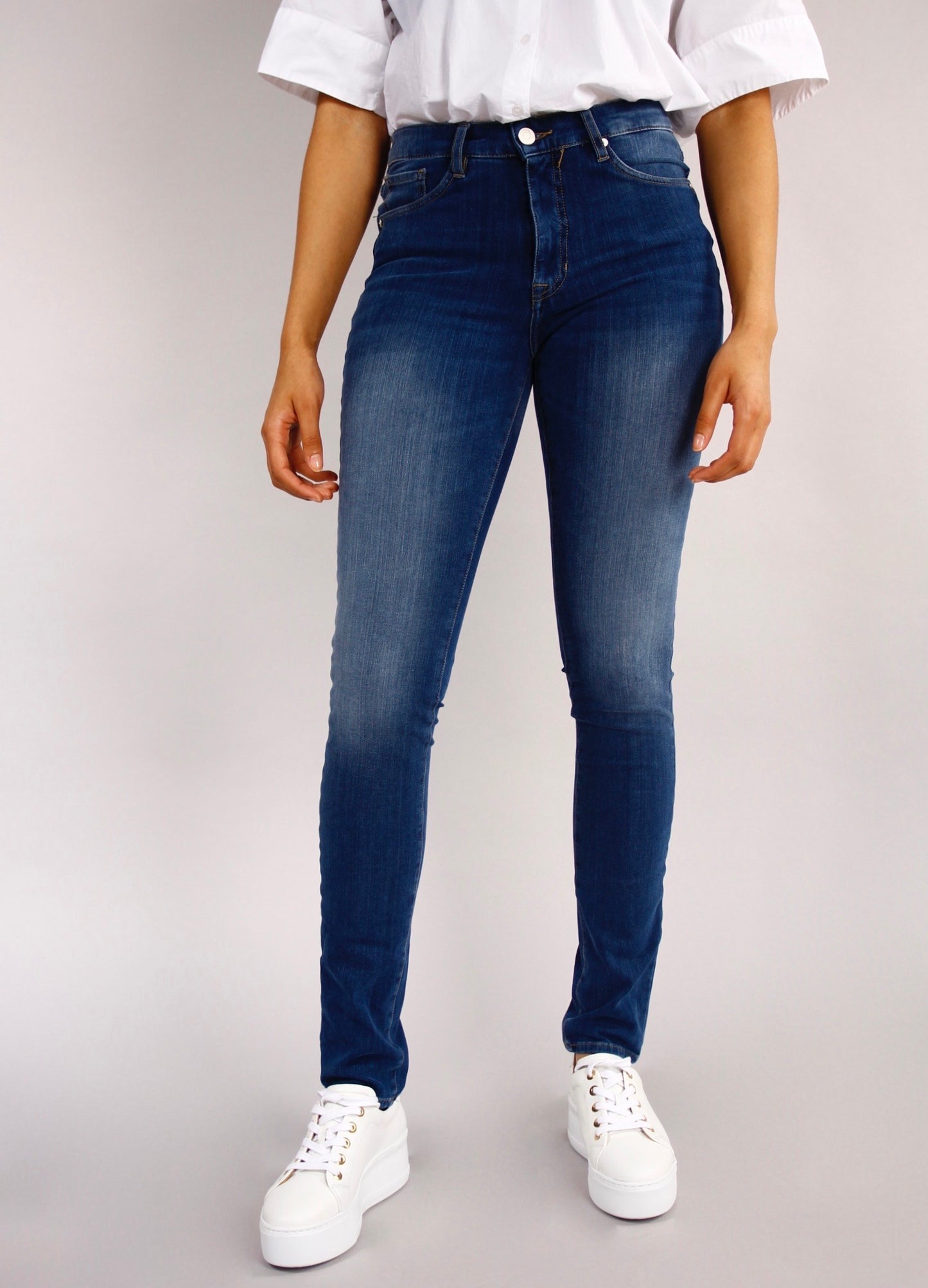Kommer snart: Azalea Ocean blue Jeans - Dame - Slim leg - High waist - Stretchy
