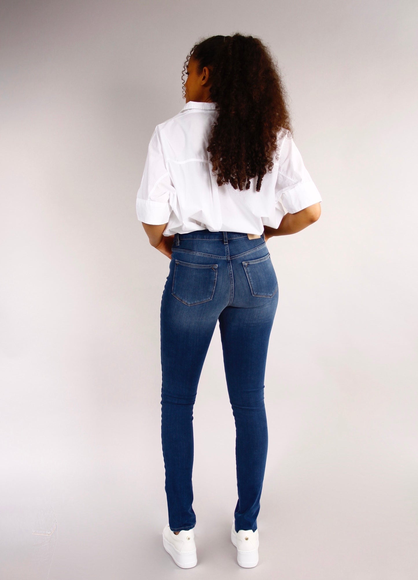 Kommer snart: Azalea Ocean blue Jeans - Dame - Slim leg - High waist - Stretchy